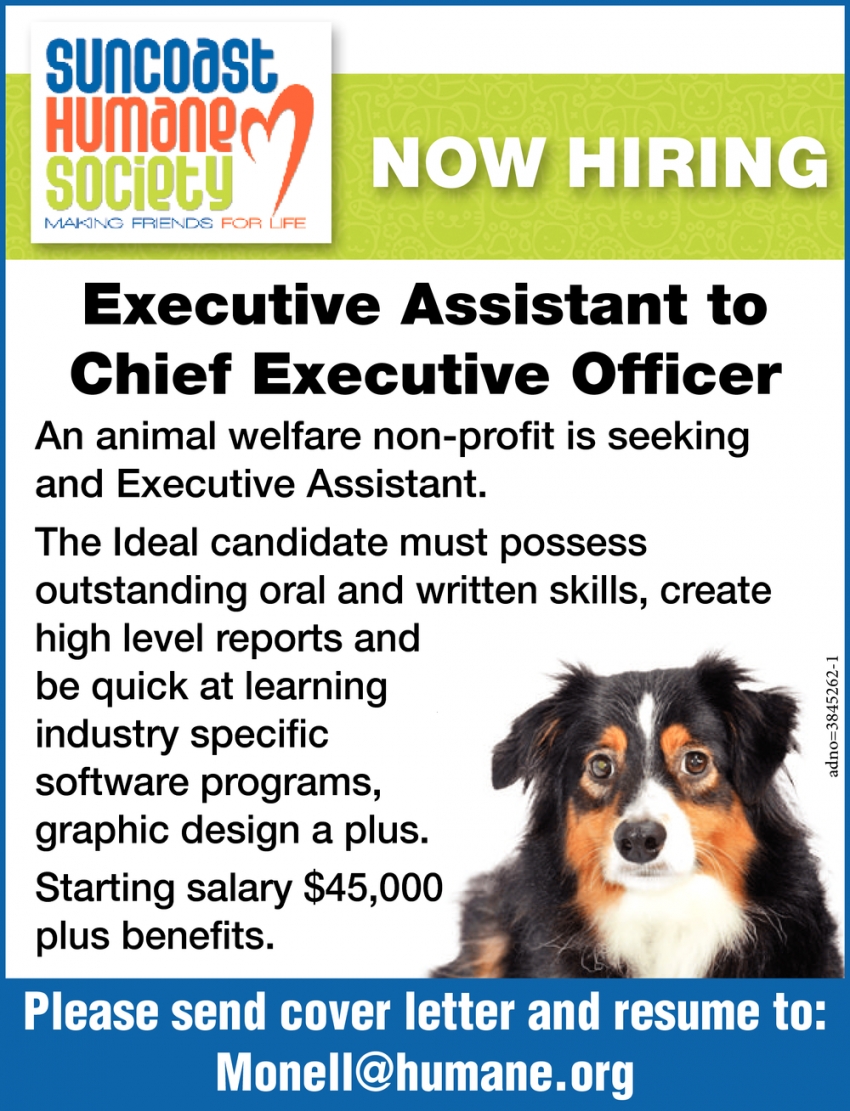 Executive Assistant, Monell - Suncoast Humane Society